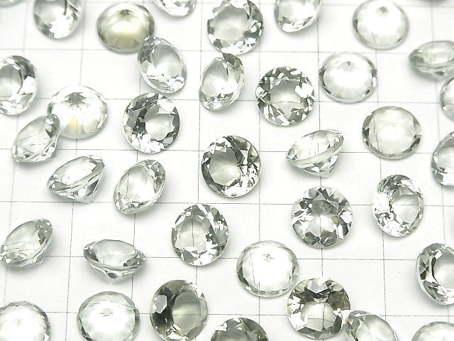 Hochwertiger grüner Amethyst AAA lose Stein rund facettiert 10x10mm 3Stück