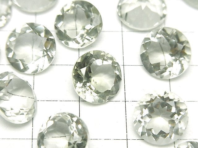 Hochwertiger grüner Amethyst AAA lose Stein rund facettiert 12x12mm 2Stück
