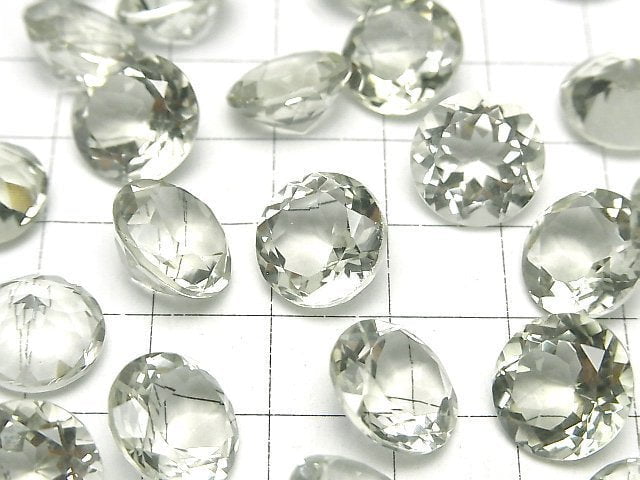 Hochwertiger grüner Amethyst AAA lose Stein rund facettiert 12x12mm 2Stück