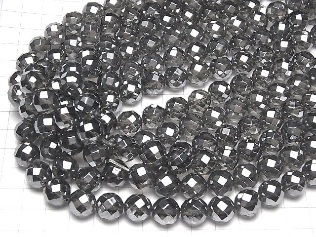 Silber Flash Kristall 64-facettiert rund 12mm 1/4 oder 1Strang Perlen (ca. 15 Zoll / 37 cm)