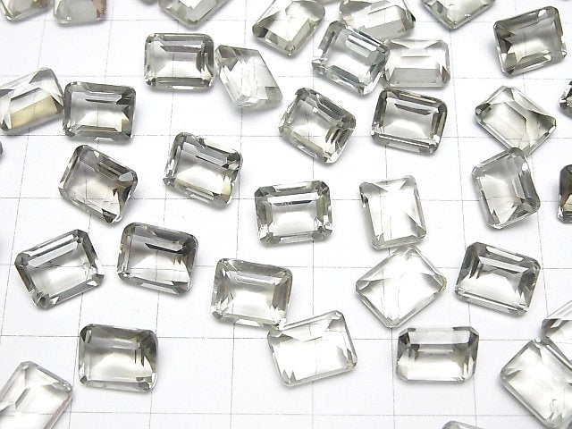 Hochwertiger Grüner Amethyst AAA Lose Stein Rechteckig Facettiert 10x8mm 2Stück
