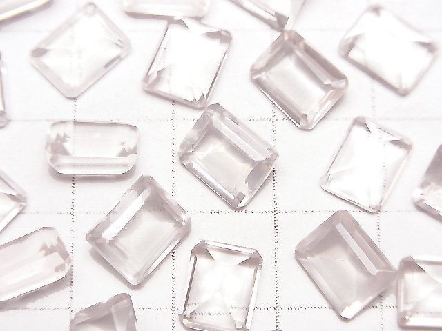 Hochwertiger Rosenquarz AAA unbohrt rechteckig facettiert 9 x 7 x 4 mm 4 Stück $5.79!