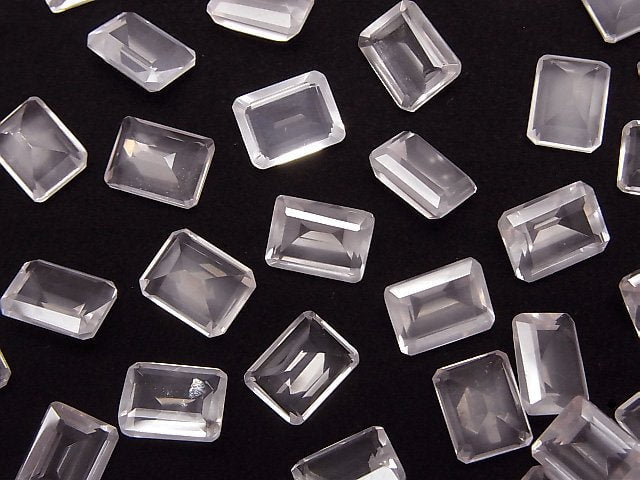 Hochwertiger Rosenquarz AAA unbohrt rechteckig facettiert 9 x 7 x 4 mm 4 Stück $5.79!