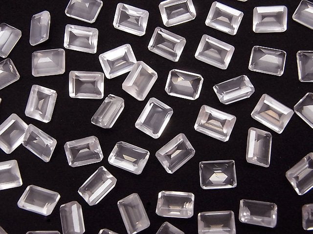 Hochwertiger Rosenquarz AAA unbohrt rechteckig facettiert 9 x 7 x 4 mm 4 Stück $5.79!