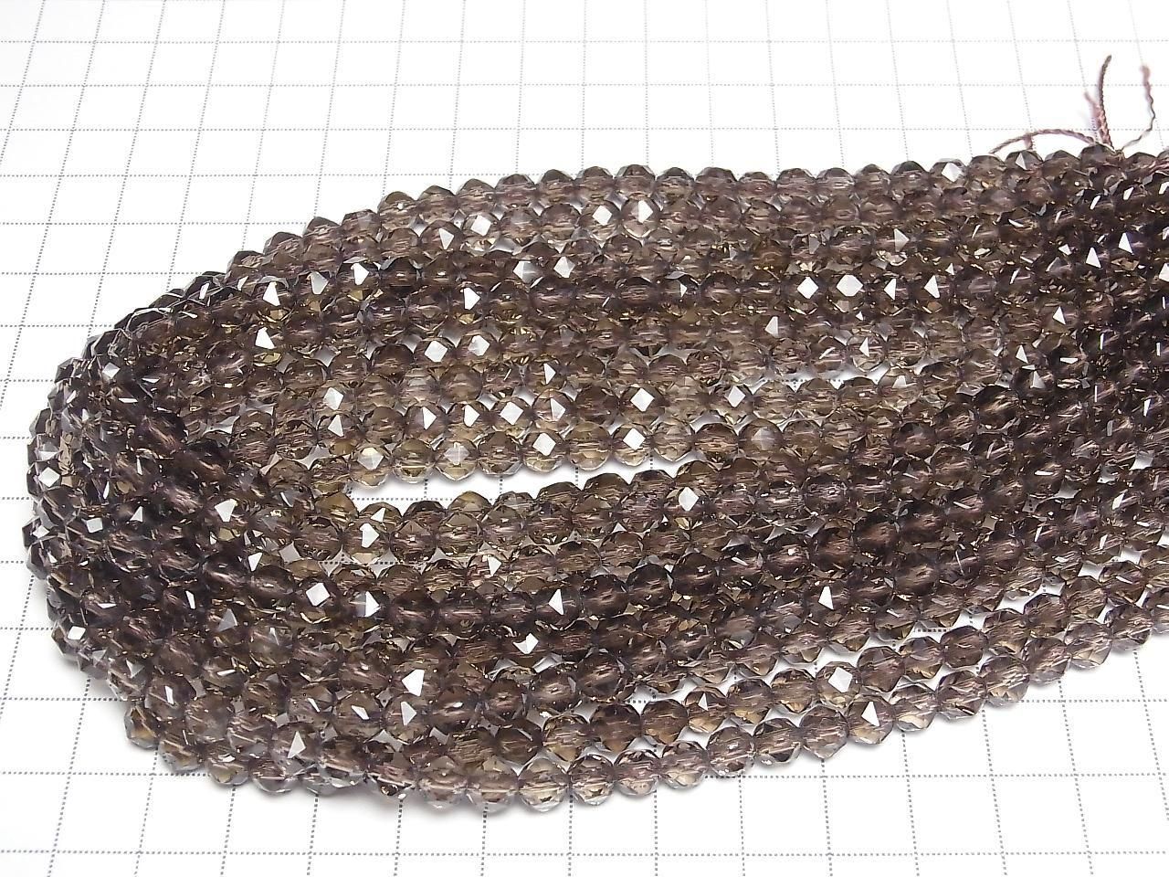 Haute qualité ! Quartz Fumé AAA à facettes étoilées rondes 6 mm 1/4 ou 1 brin de perles (environ 15 pouces/38 cm)