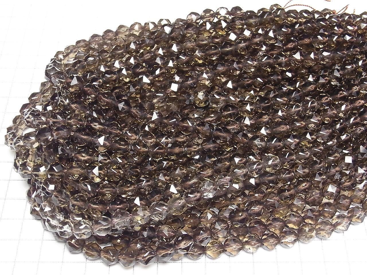 Haute Qualité ! Quartz Fumé AAA Rond Facetté Étoile 8mm 1/4 ou 1 fil de perles (env. 15 pouces/38cm)