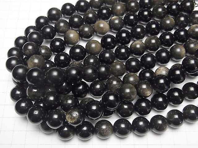 Goldene Obsidian AAA Rund 14mm halb oder 1Strang Perlen (ca. 14 Zoll / 36 cm)