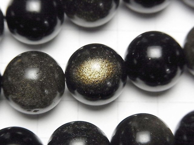 Goldener Obsidian AAA Rund 16mm halbe oder 1 Strang Perlen (ca. 15 Zoll / 36 cm)