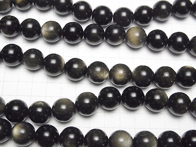 Goldener Obsidian AAA Rund 16mm halbe oder 1 Strang Perlen (ca. 15 Zoll / 36 cm)
