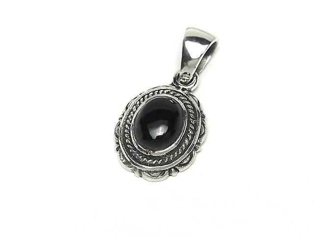 Onyx Oval Pendant 22.5x15.5x7mm Silver925 1pc
