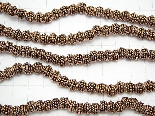 Copper Rondelle 8x8x6mm Oxidized Finish half or 1strand beads (aprx.7inch/18cm)