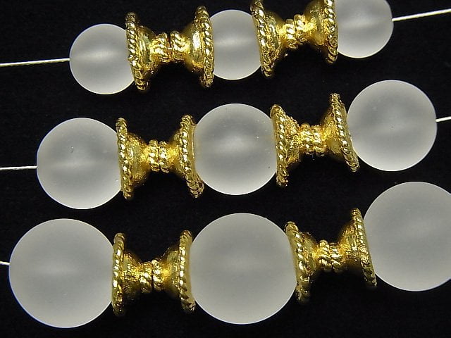Copper Bead cap 9x9x4mm 18KGP 1/4 or 1strand beads (aprx.7inch/18cm)