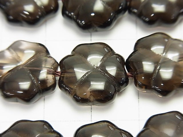 Smoky Quartz AAA Clover 14x14x5mm 1/4 or 1strand beads (aprx.15inch/38cm)