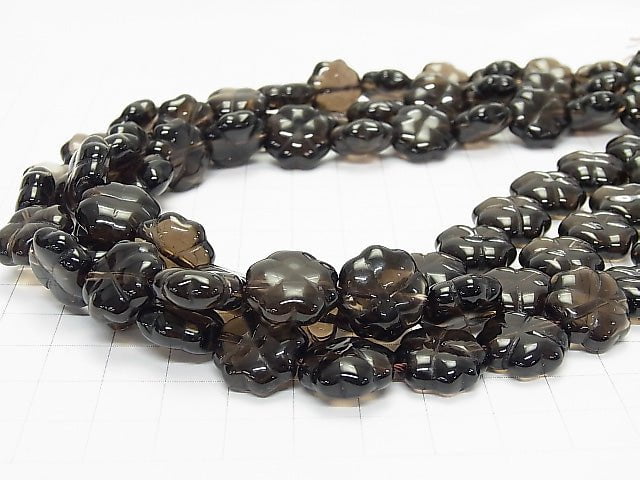 Smoky Quartz AAA Clover 14x14x5mm 1/4 or 1strand beads (aprx.15inch/38cm)