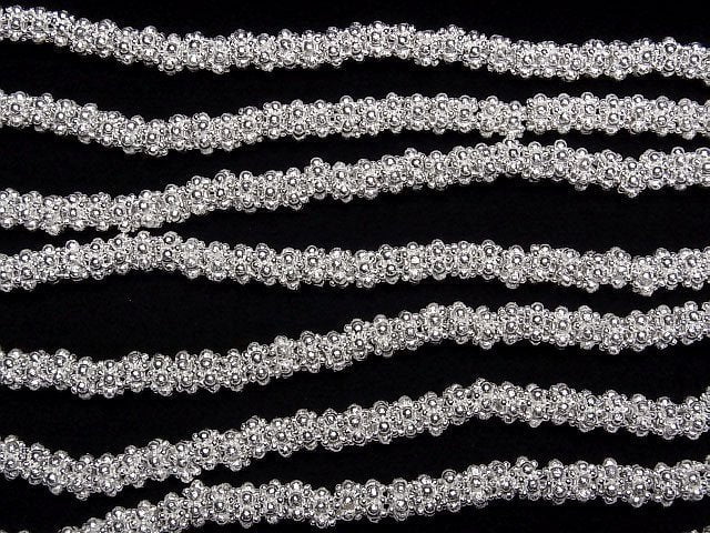 Copper Rondelle 10 x 10 x 5 mm Silver Coating half or 1 strand beads (aprx.7 inch / 18 cm)