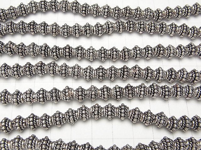 Copper Rondelle 7x7x6mm Silver Coating Oxidized Finish half or 1strand beads (aprx.7inch / 18cm)