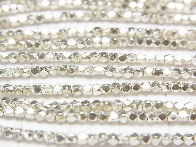 Karen Silver Cube Shape 2x2x2mm 1/8 or 1-strand beads (approx. 24 inches/60 cm)