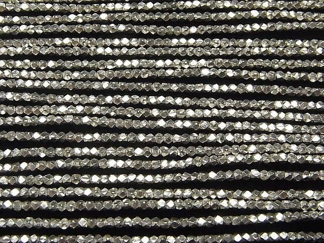 Karen Silver Cube Shape 2x2x2mm 1/8 or 1-strand beads (approx. 24 inches/60 cm)