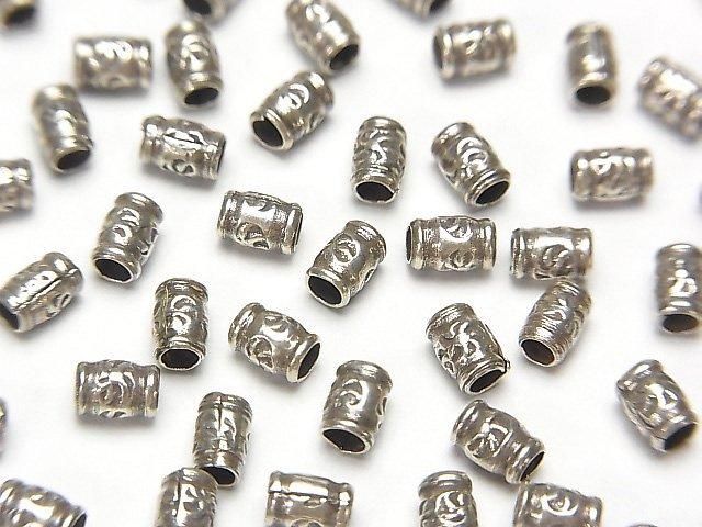Karen Silver Patterned Rondelle 4x3x3mm 3pcs
