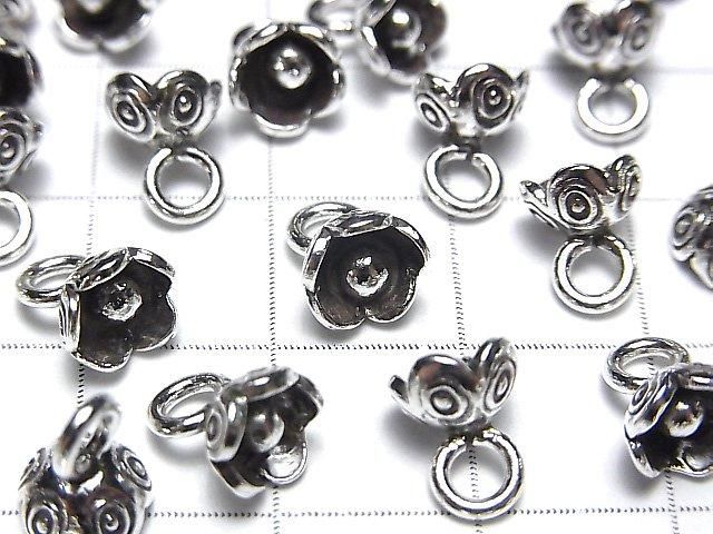 Breloque Fleur Argentée Karen 8x7x7mm (2 pièces)