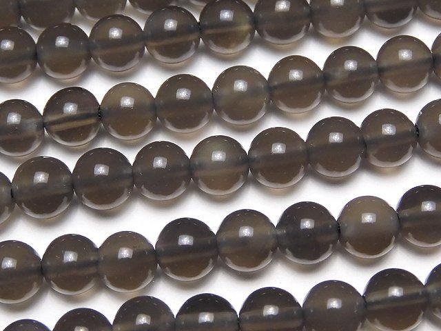 Mexikanischer schwarzer Eisobsidian AAA Rund 6mm 1 strang Perlen (ca. 15 Zoll / 37 cm)