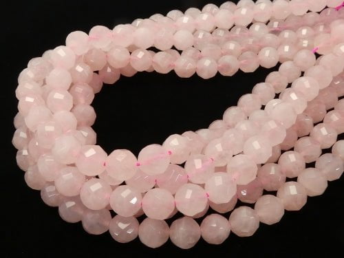 Rose Quartz Twist 72Faceted Round AA++10mm half or 1strand beads (aprx.15inch/38cm)