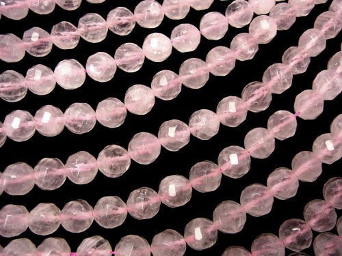 Rose Quartz Twist 72Faceted Round AA++12mm half or 1strand beads (aprx.15inch/36cm)