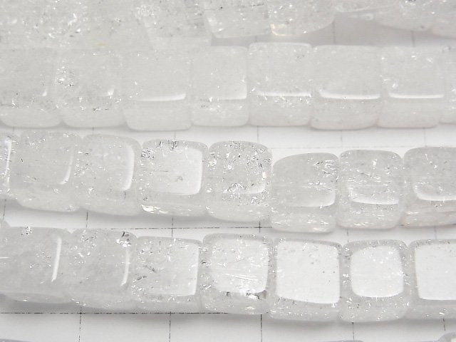 Cracked Crystal Cube 8x8x8mm half or 1strand beads (aprx.15inch/37cm)