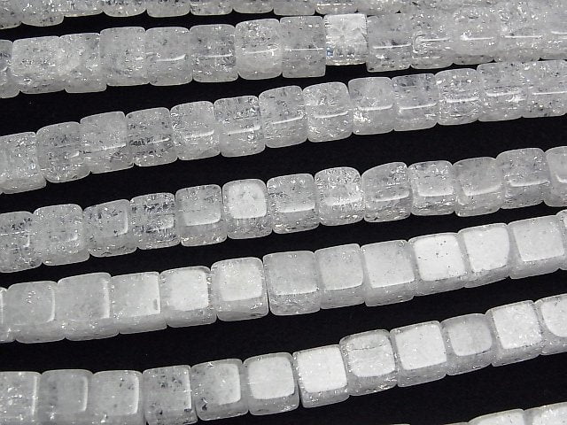 Cracked Crystal Cube 8x8x8mm half or 1strand beads (aprx.15inch/37cm)