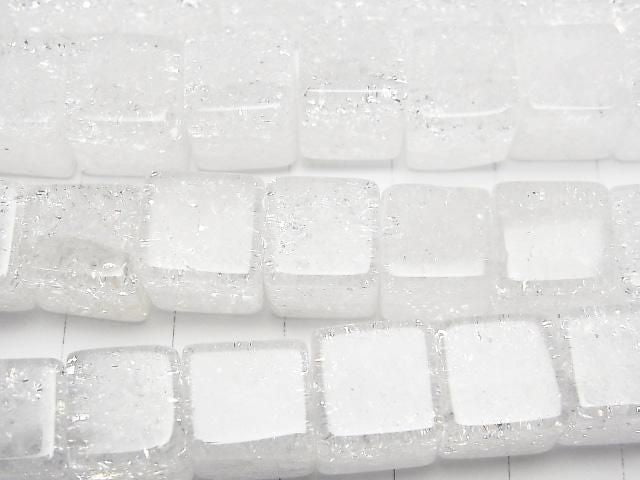 Cracked Crystal Cube 10x10x10mm half or 1strand beads (aprx.15inch/38cm)