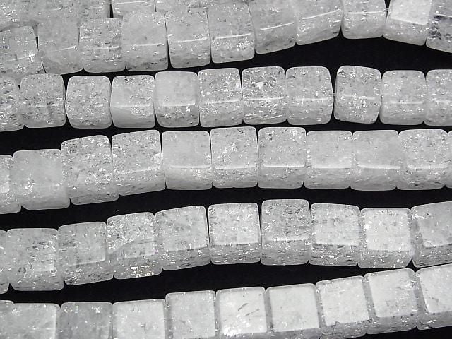 Cracked Crystal Cube 10x10x10mm half or 1strand beads (aprx.15inch/38cm)