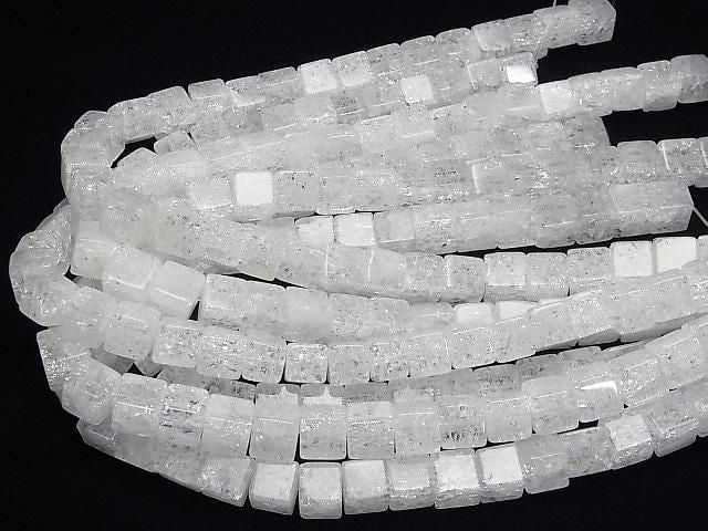 Cracked Crystal Cube 10x10x10mm half or 1strand beads (aprx.15inch/38cm)