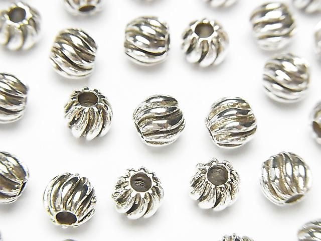 Silver 925 Design Round 6mm 2pcs