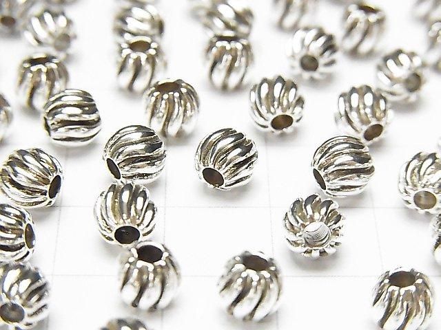 Silver 925 Design Round 6mm 2pcs