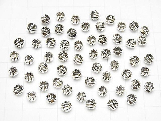 Silver 925 Design Round 6mm 2pcs