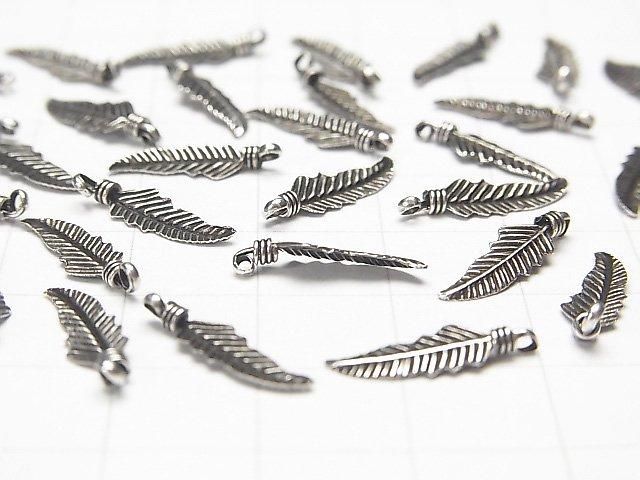 Silver 925 Feather Pendant 15x4mm 4pcs