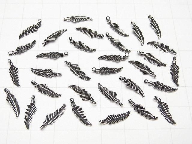 Silver 925 Feather Pendant 15x4mm 4pcs