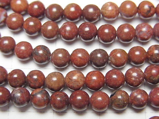 Poppy Jasper Rund 4mm 1strang Perlen (ca. 15 Zoll/38 cm)
