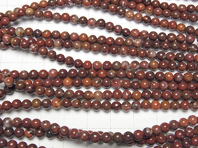 Poppy Jasper Rund 4mm 1strang Perlen (ca. 15 Zoll/38 cm)