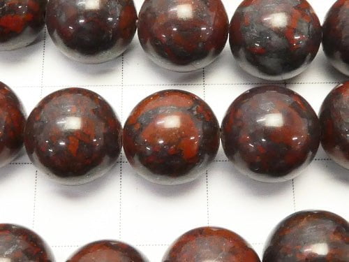 Mohn-Jaspis Rund 10mm 1 Strang Perlen (ca. 15 Zoll / 36 cm)