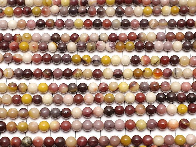 Mookaite Rund 4mm 1Strang Perlen (ca. 15 Zoll / 37 cm)