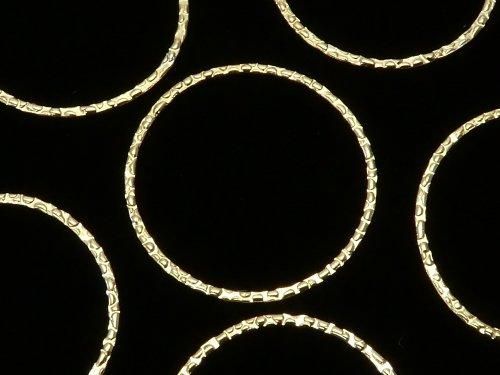 14KGF Component Ring (Round) 10, 14, 20, 25mm Hammer Pattern 1pc
