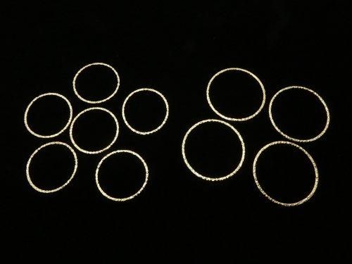 14KGF Component Ring (Round) 10, 14, 20, 25mm Hammer Pattern 1pc
