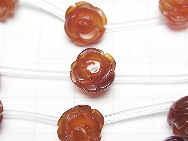 Rote Achat AA++ Rose 12mm halbe oder 1 Strang Perlen (ca. 13 Zoll / 31 cm)