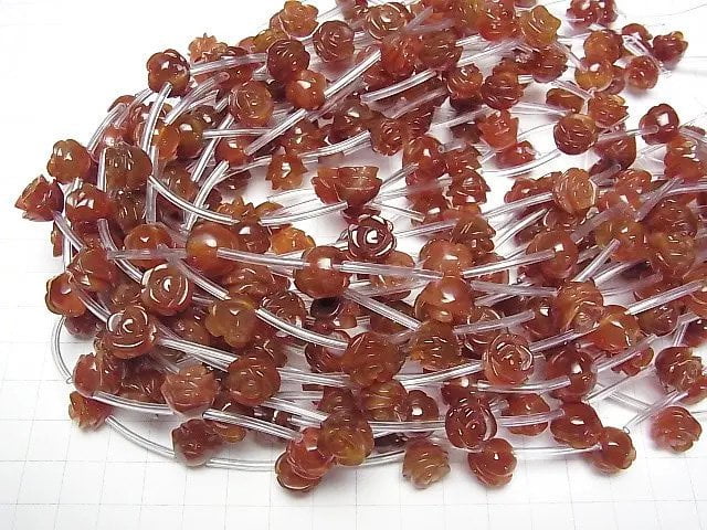 Rote Achat AA++ Rose 12mm halbe oder 1 Strang Perlen (ca. 13 Zoll / 31 cm)