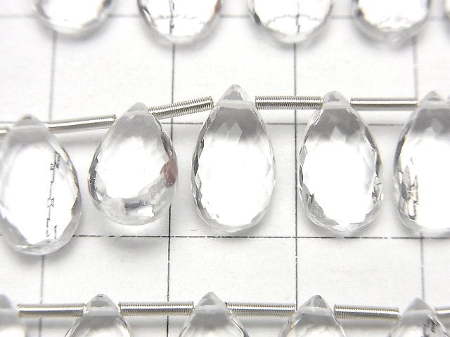MicroCut High Quality Crystal AAA Pear shape Faceted Briolette 1strand beads (8pcs )