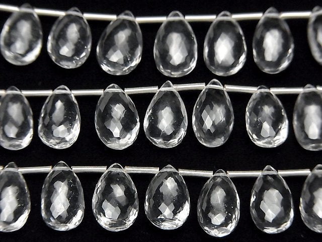 MicroCut Hochwertige Kristall AAA Tropfenform Facettierte Briolette 1Strang Perlen (8Stk)