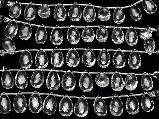 MicroCut Hochwertige Kristall AAA Tropfenform Facettierte Briolette 1Strang Perlen (8Stk)