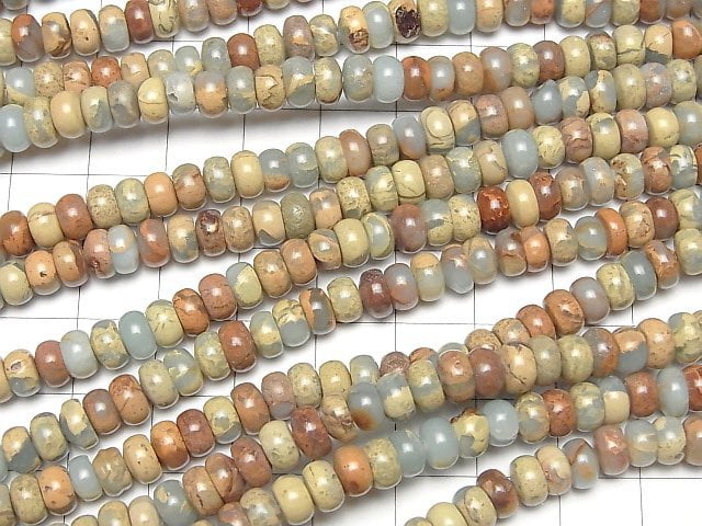 Impression Jasper Rondelle 6x6x3mm half or 1strand beads (aprx.15inch/38cm)