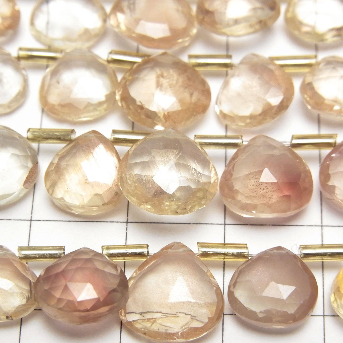 High Quality Oregon Sunstone AAA- Chestnut Faceted Briolette 1strand beads (aprx.7inch / 18cm)